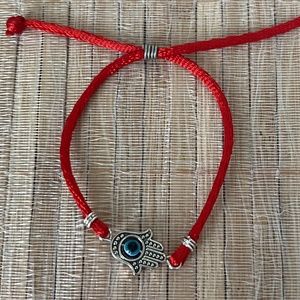 Hamsa Blue/Red Handcrafted Bracelet